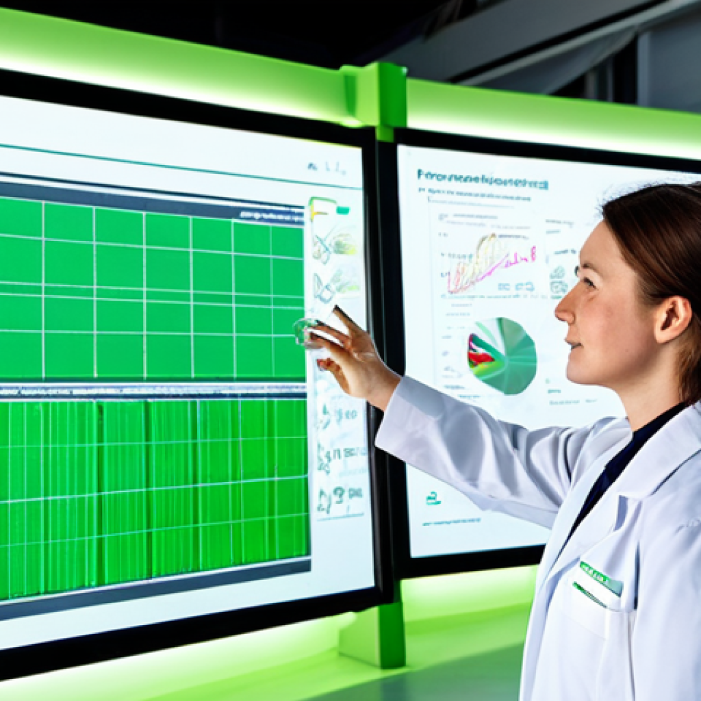 A professional environmental scientist, fully clothed in a modest lab coat over professional attire, standing confidently in a state-of-the-art eco-friendly research facility. She is interacting with a large holographic display showing complex data visualizations of renewable energy consumption and waste reduction metrics. The background features advanced filtration systems and miniature models of wind turbines. The setting is clean, brightly lit, and represents cutting-edge green technology. perfect anatomy, correct proportions, natural pose, well-formed hands, proper finger count, natural body proportions, safe for work, appropriate content, fully clothed, professional, high quality studio photography.