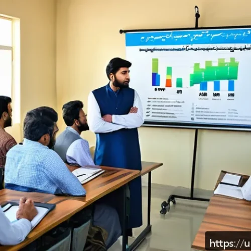 환경 관련 자격증 난이도 비교 - A professional environmental certification classroom scene in Pakistan, featuring a diverse group of...